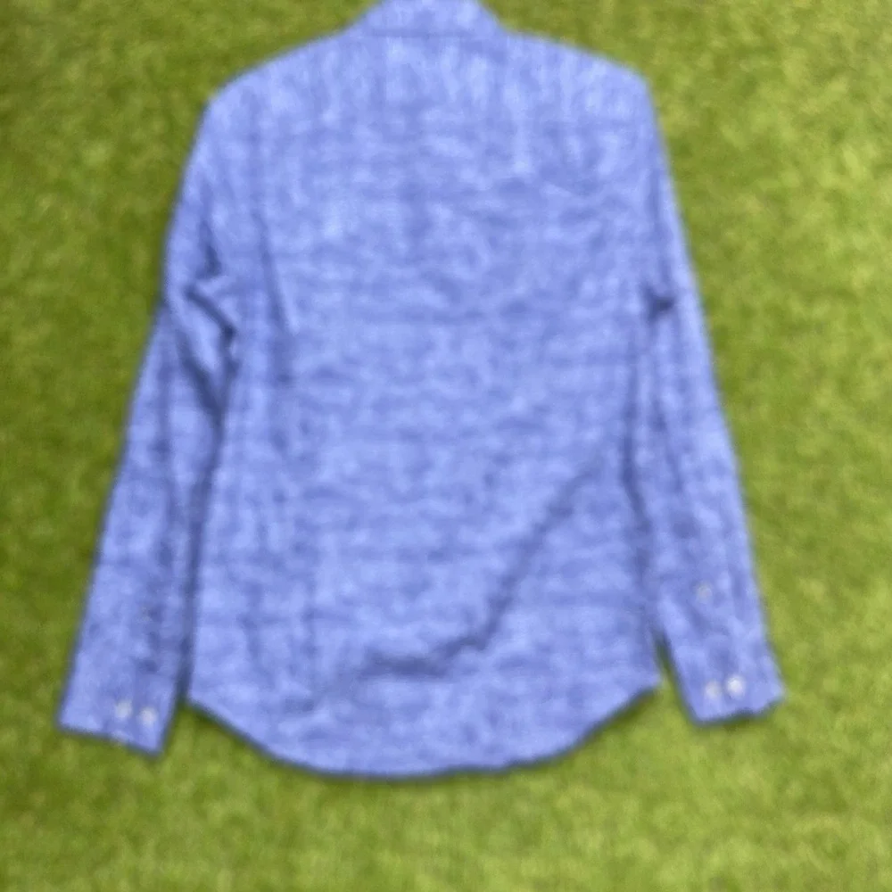 Banana Republic Button Up Mens Small Custom 078 Wash Shirt Blue Long Sleeve